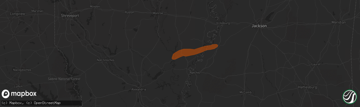 Hail map in Sicily Island, LA on February 12, 2013