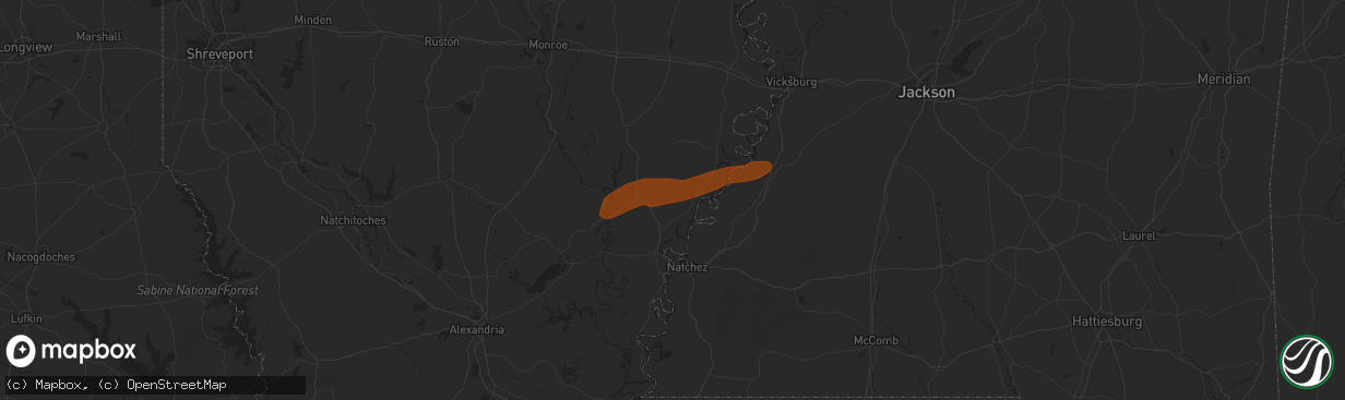 Hail map in Waterproof, LA on February 12, 2013