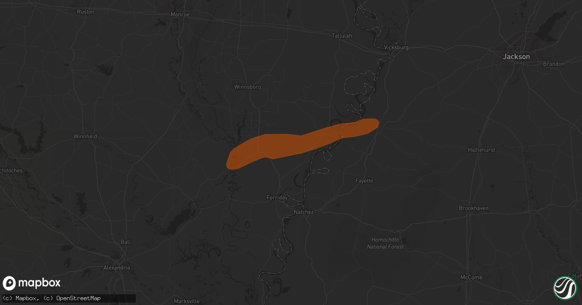 Hail map in Waterproof, LA on February 12, 2013