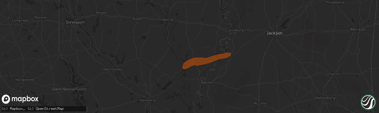 Hail map in Wisner, LA on February 12, 2013