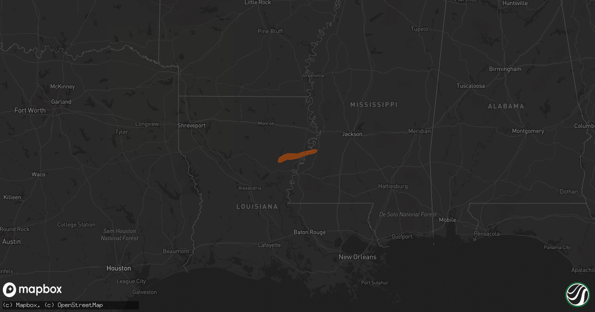Hail map on February 12, 2013