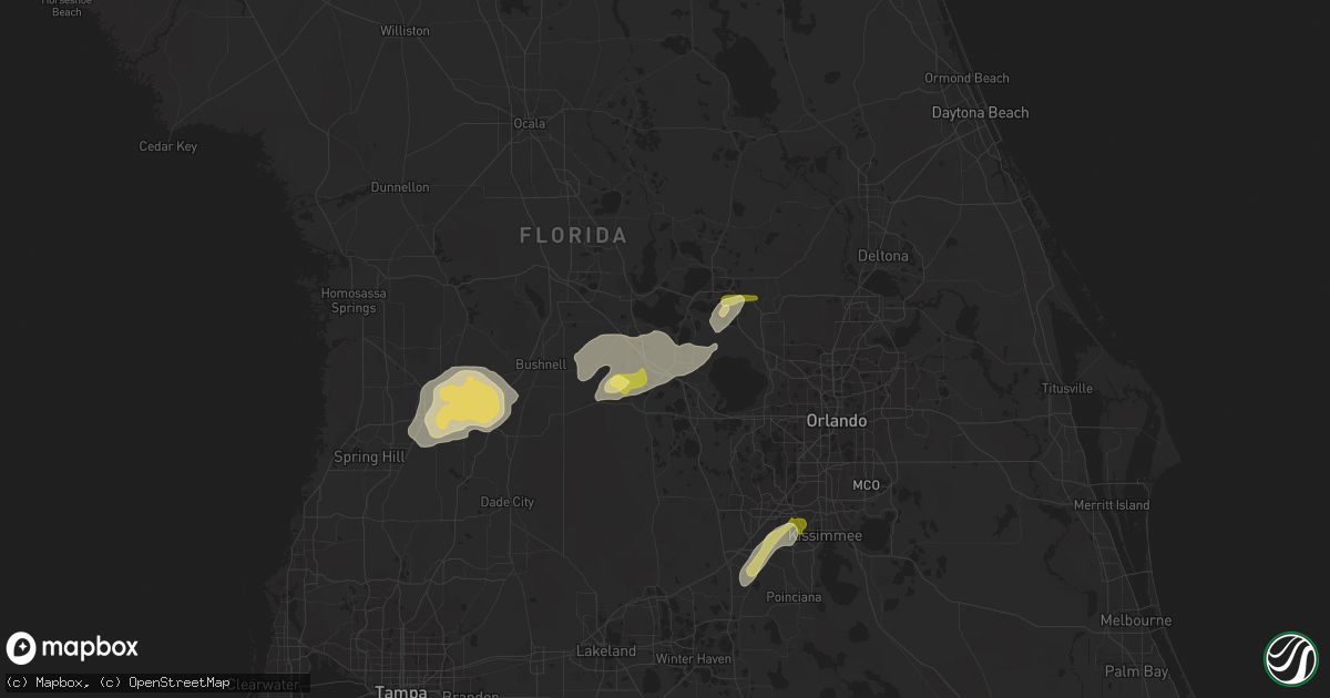 Hail map in Howey In The Hills, FL on February 12, 2014