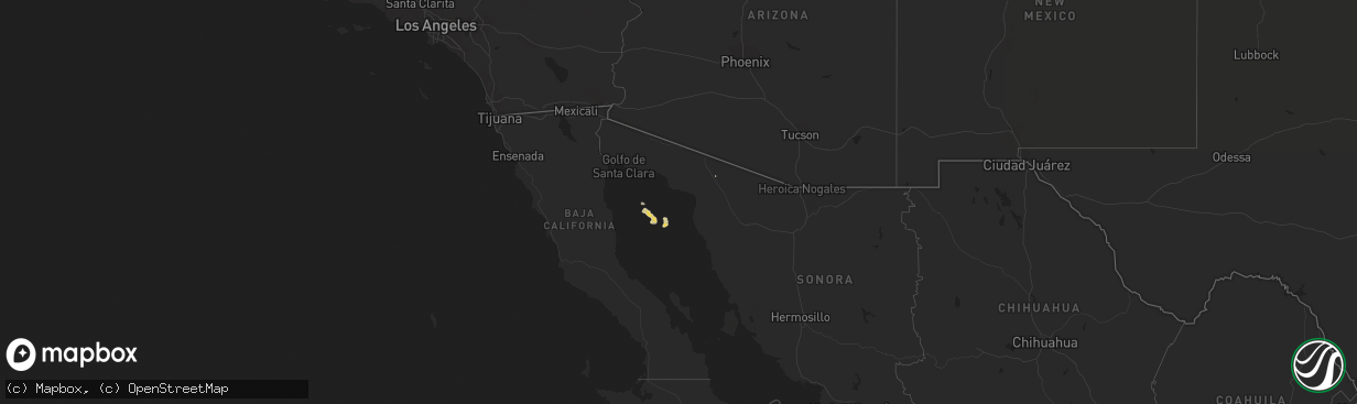 Hail map on February 12, 2017