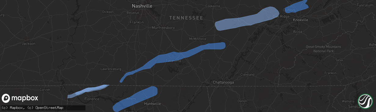 Hail map in Athens, AL on February 12, 2020