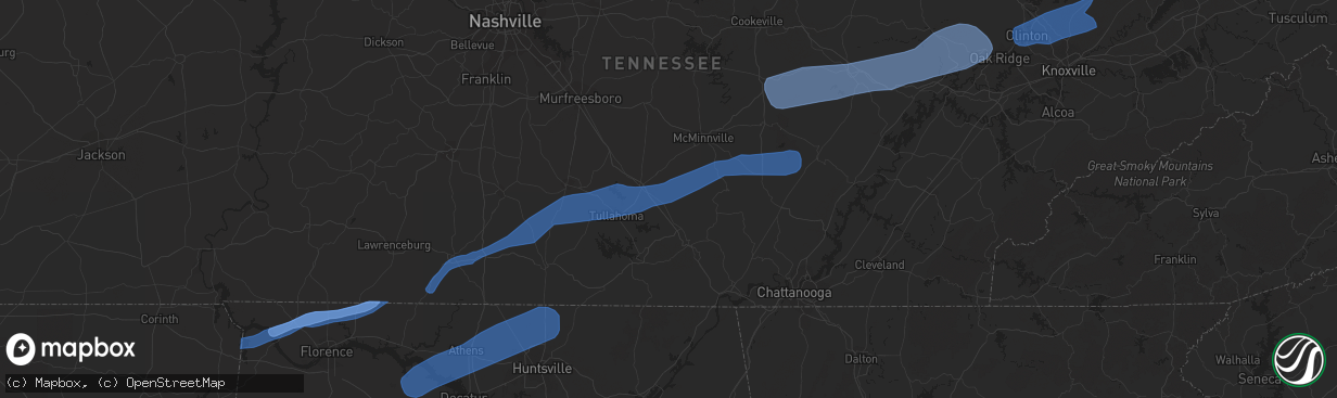 Hail map in Clinton, TN on February 12, 2020