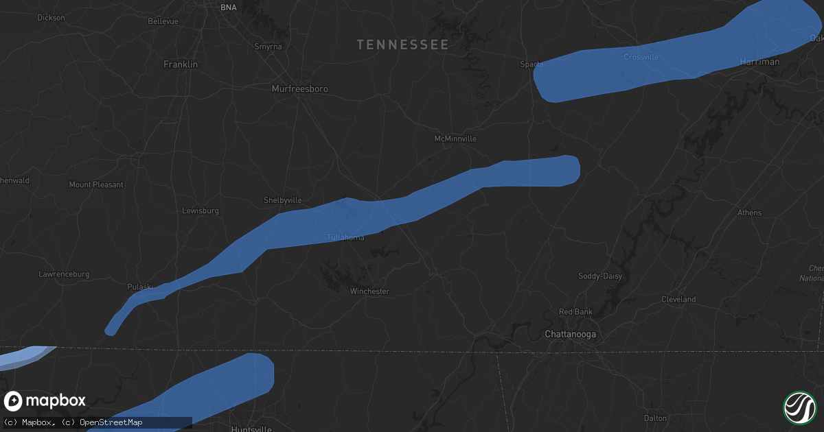 Hail map in Clinton, TN on February 12, 2020
