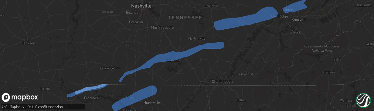 Hail map in Florence, AL on February 12, 2020