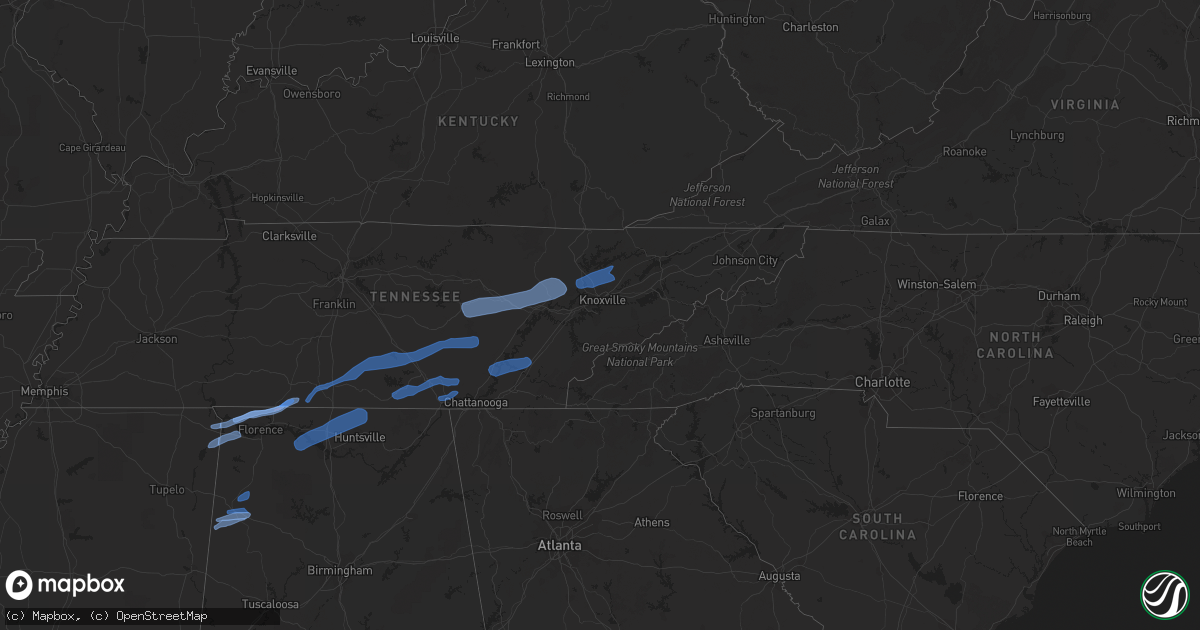 Hail map on February 12, 2020