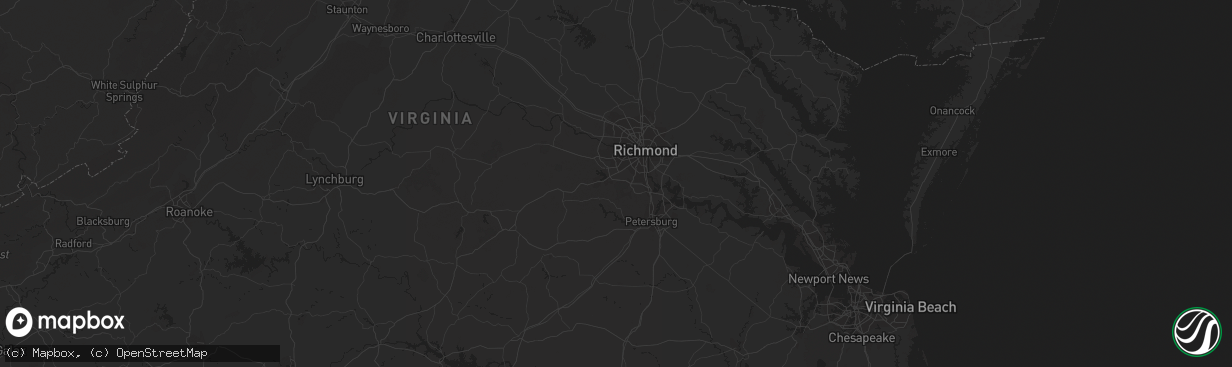 Hail map in Chesterfield, VA on February 12, 2024