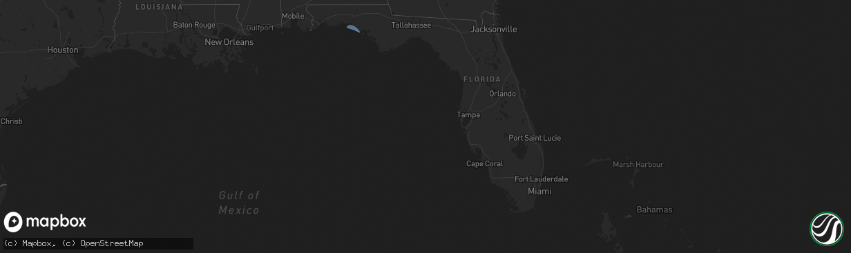 Hail map in Florida on February 12, 2024