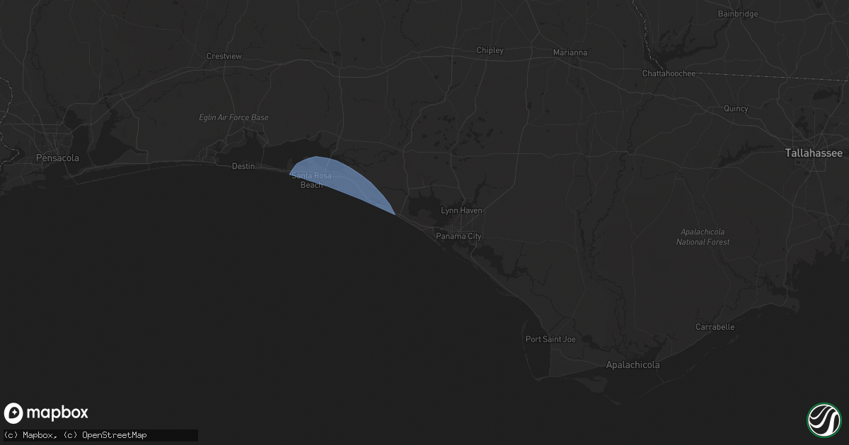 Hail map in Panama City Beach, FL on February 12, 2024