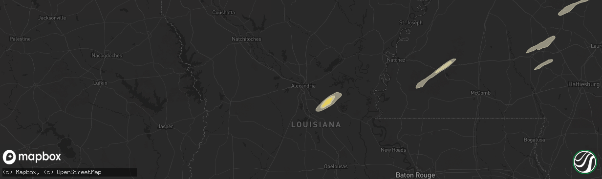 Hail map in Alexandria, LA on February 12, 2025