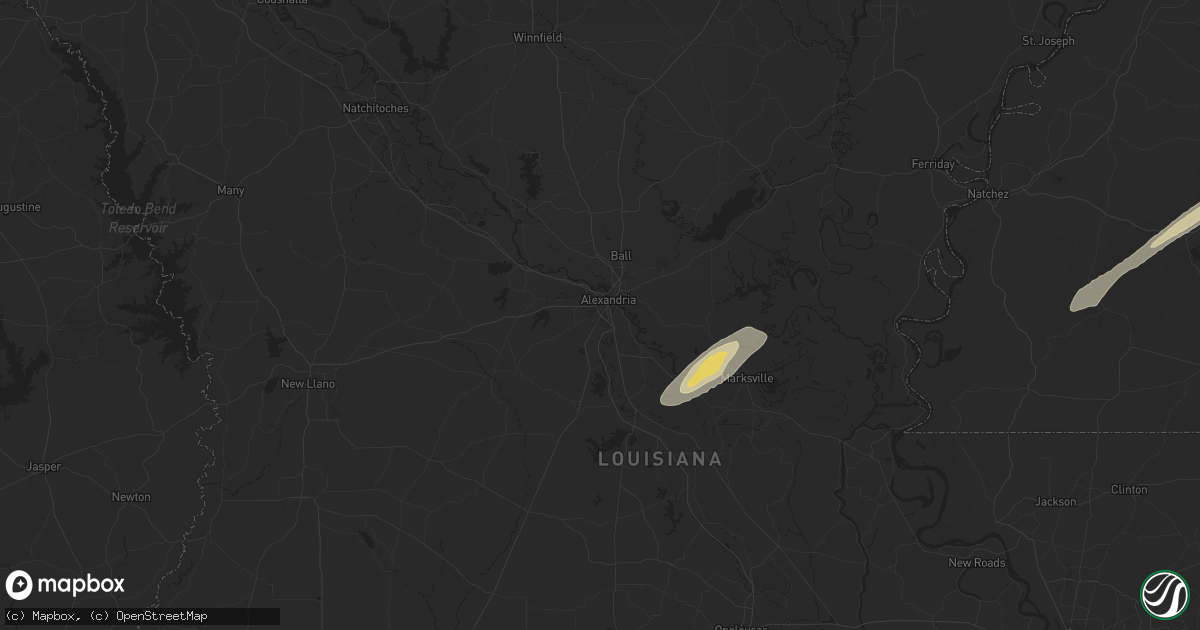 Hail map in Alexandria, LA on February 12, 2025