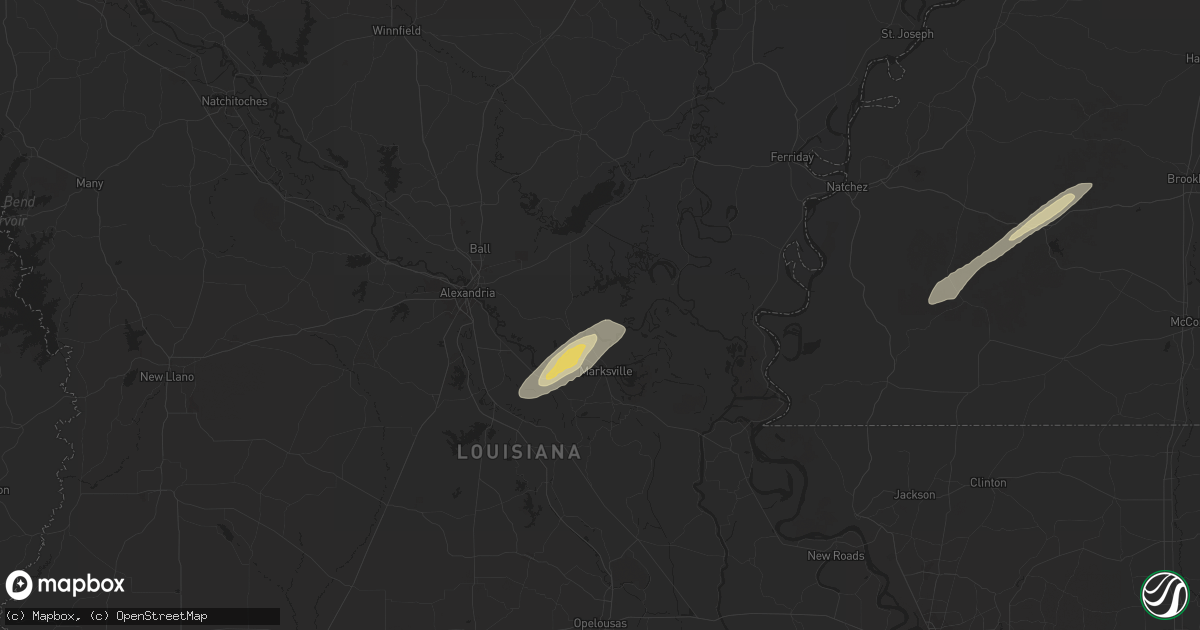 Hail map in Effie, LA on February 12, 2025