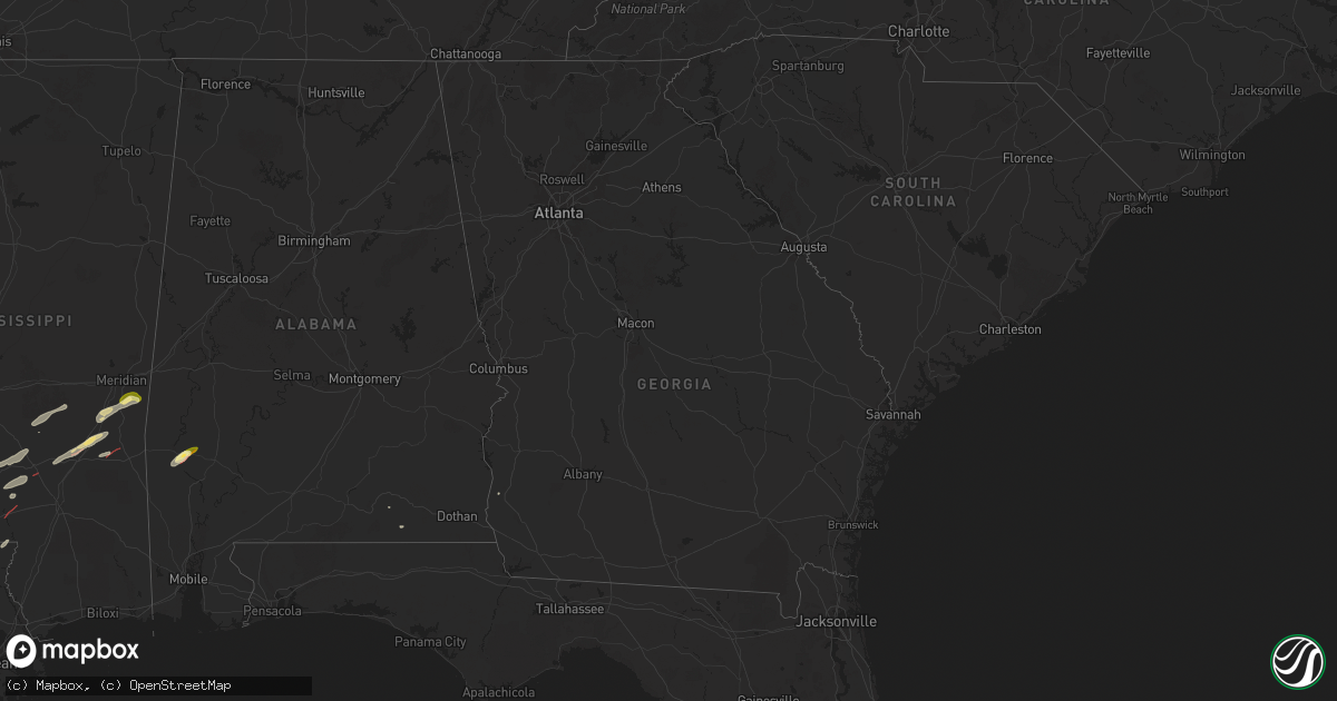 Hail map in Georgia on February 12, 2025