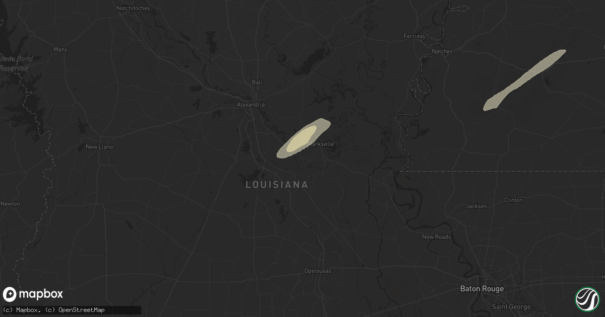 Hail map in Hessmer, LA on February 12, 2025