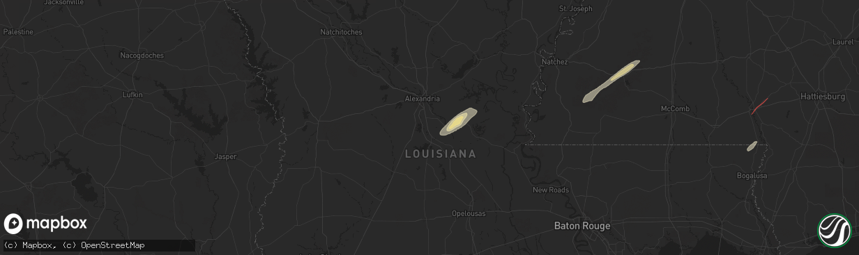 Hail map in Lecompte, LA on February 12, 2025