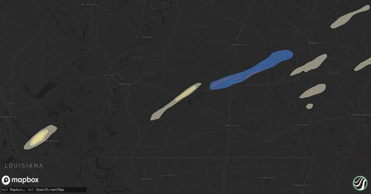Hail map in Meadville, MS on February 12, 2025