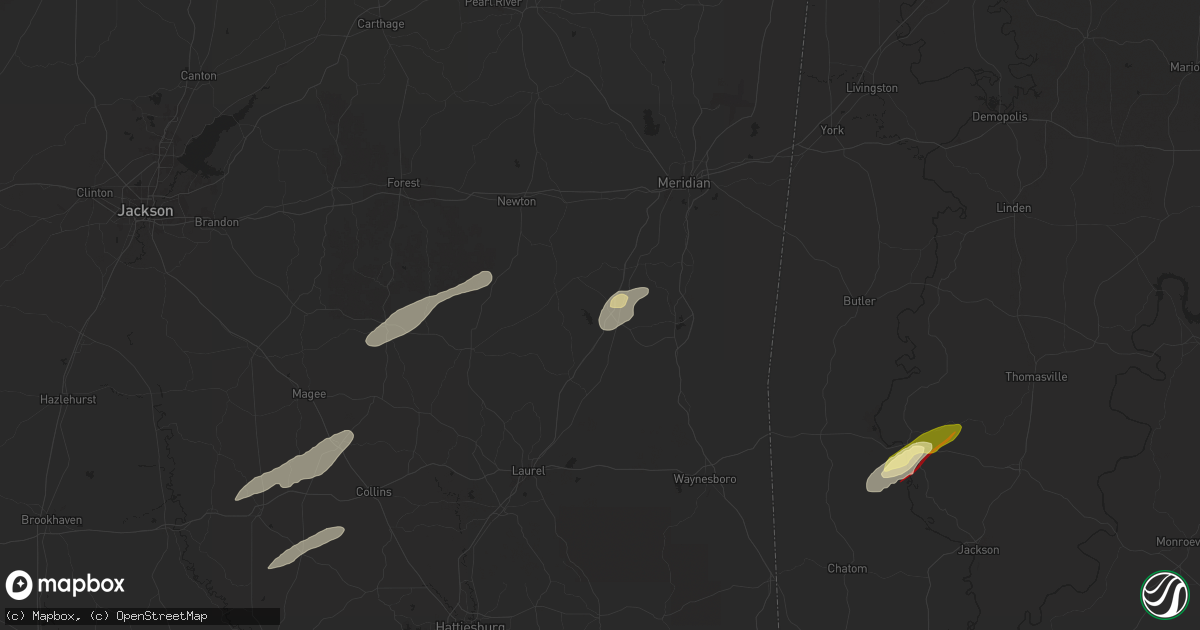 Hail map in Pachuta, MS on February 12, 2025