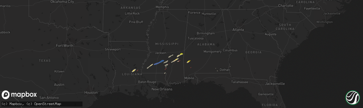 Hail map on February 12, 2025