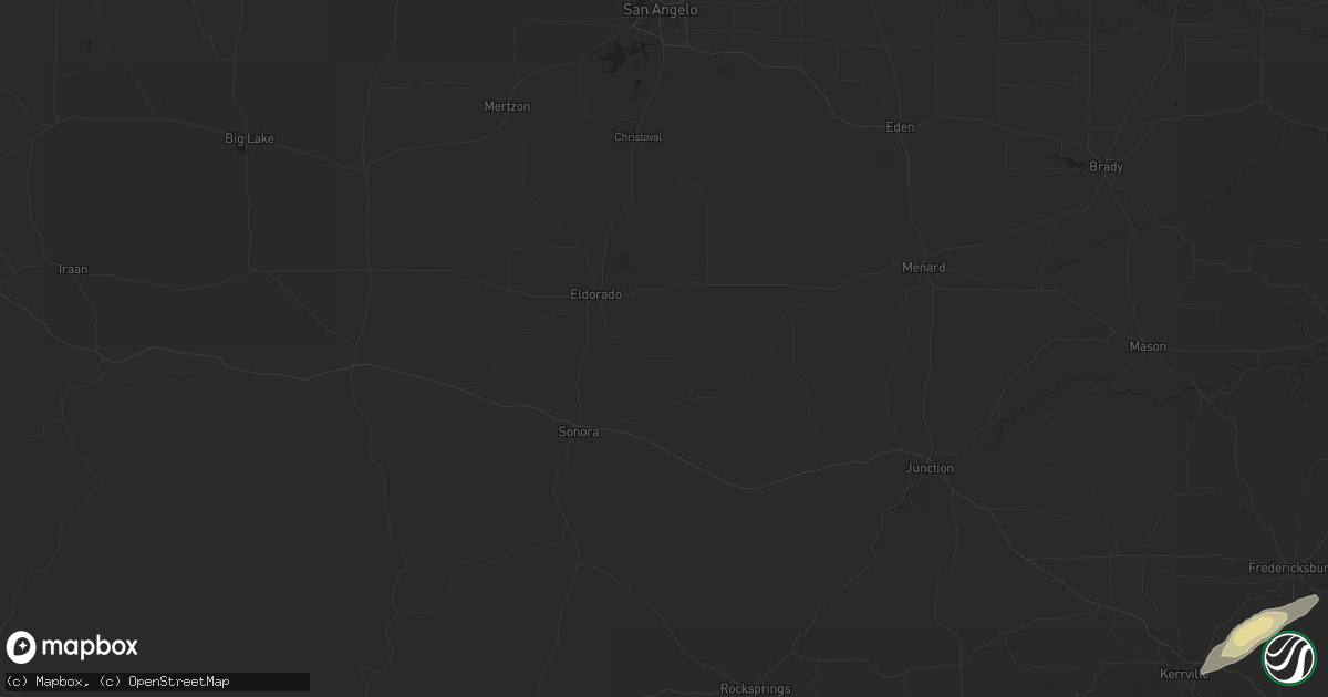 Hail map in Vanderpool, TX on February 13, 2017