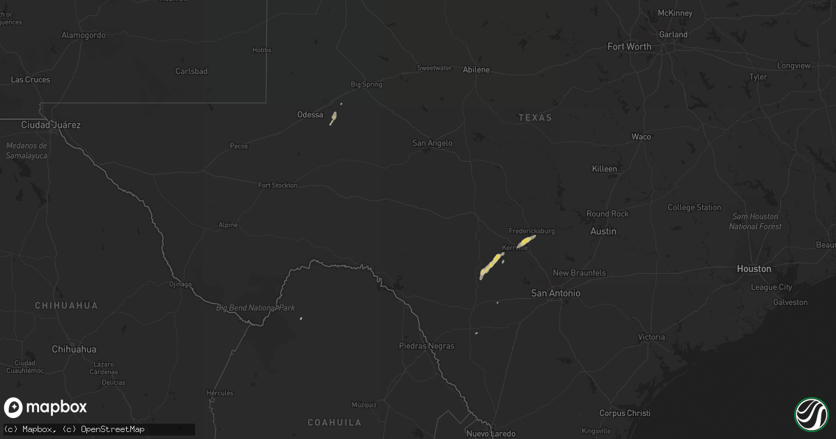 Hail map on February 13, 2017