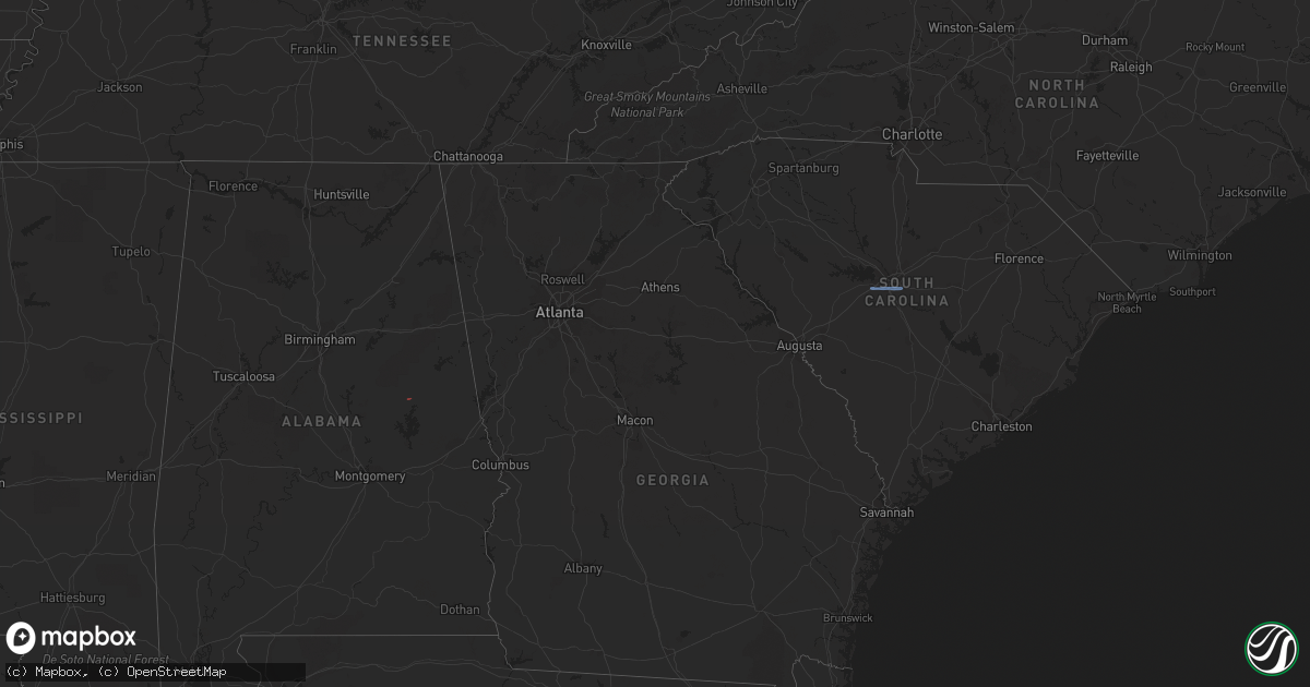 Hail map in Alabama on February 13, 2020