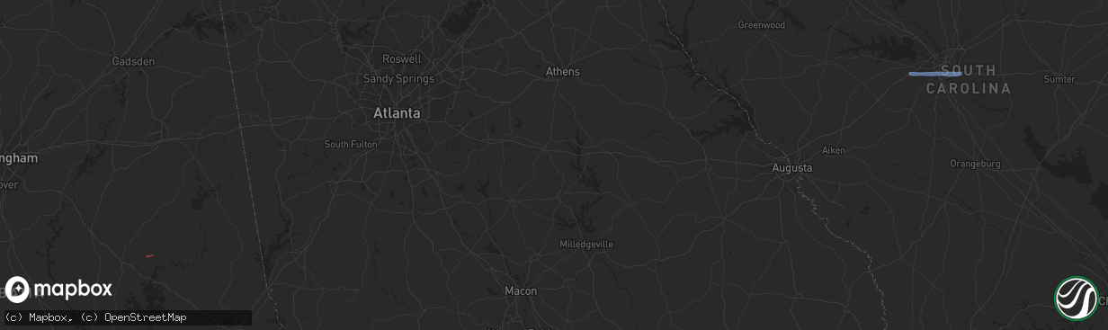 Hail map in Alexander City, AL on February 13, 2020