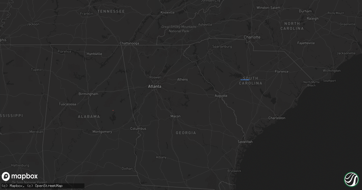 Hail map in South Carolina on February 13, 2020