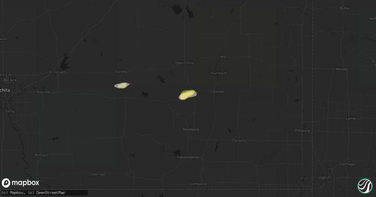 Hail map in Benedict, KS on February 13, 2026