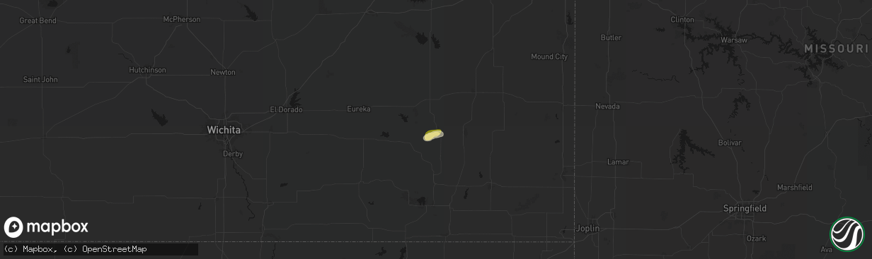 Hail map in Buffalo, KS on February 13, 2026