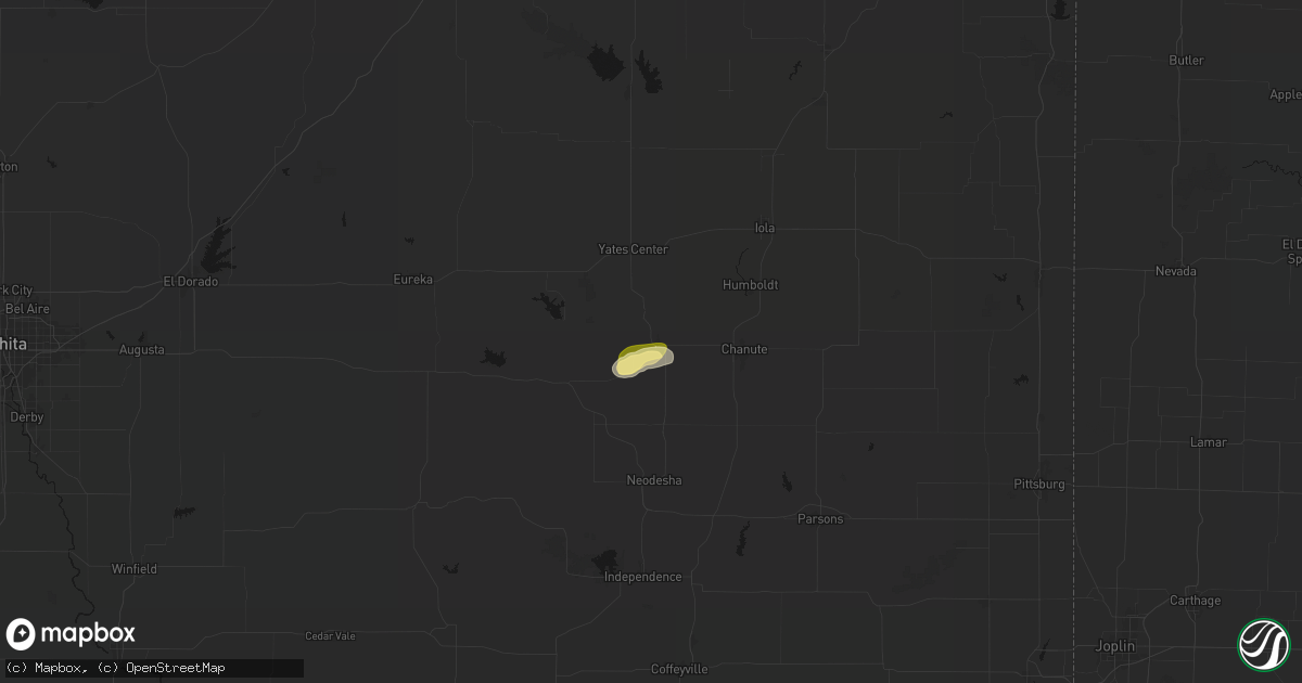 Hail map in Buffalo, KS on February 13, 2026