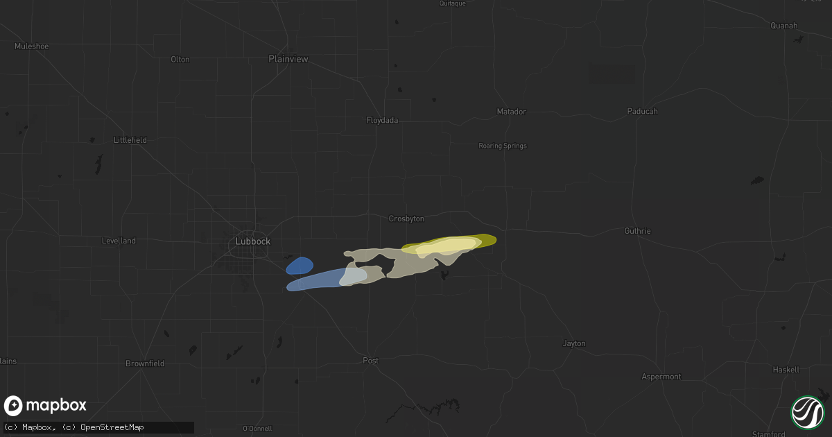 Hail map in Crosbyton, TX on February 13, 2026