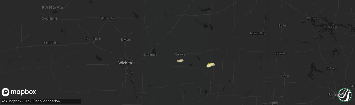 Hail map in Eureka, KS on February 13, 2026