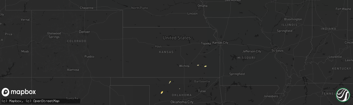 Hail map in Kansas on February 13, 2026