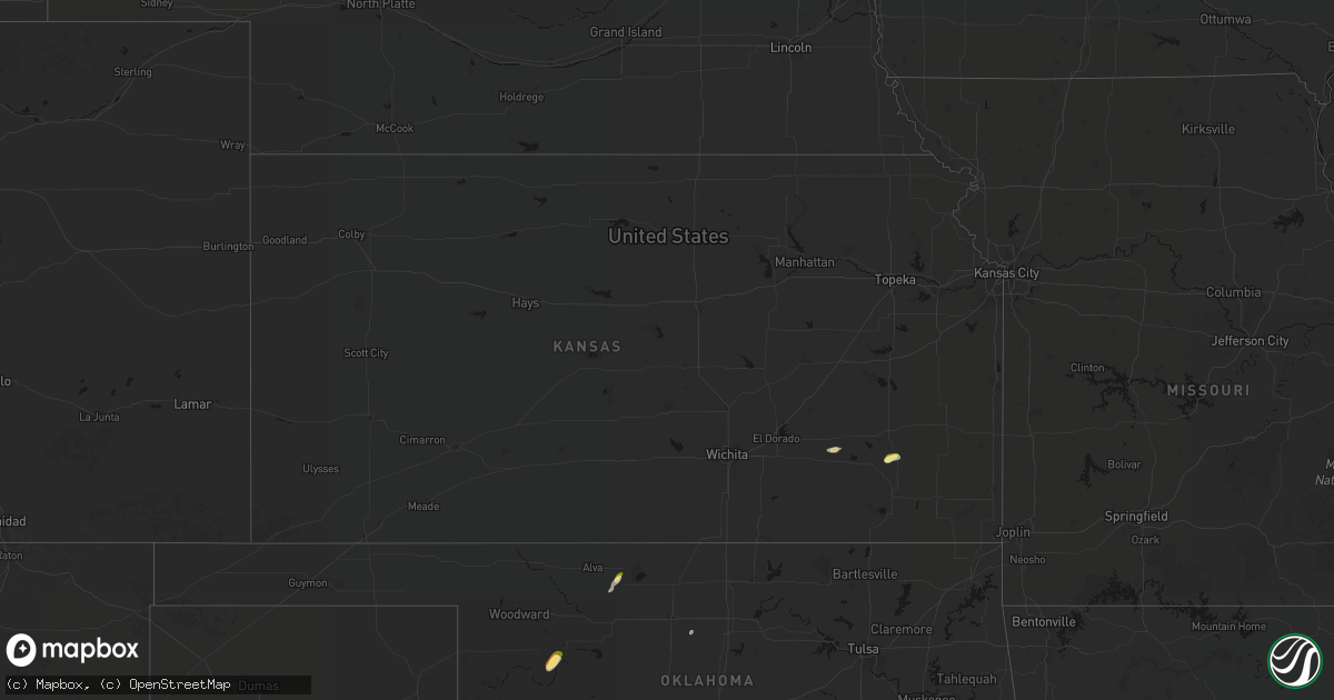 Hail map in Kansas on February 13, 2026