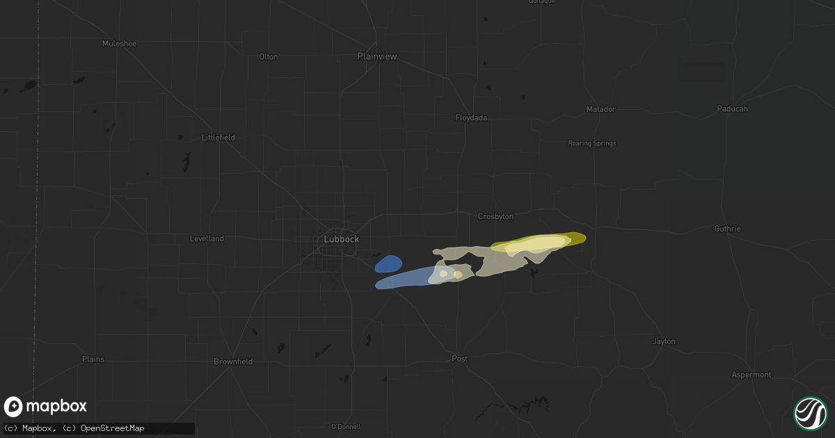 Hail map in Lorenzo, TX on February 13, 2026
