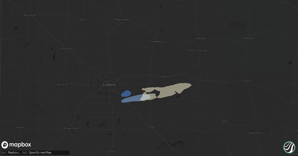 Hail map in Ralls, TX on February 13, 2026