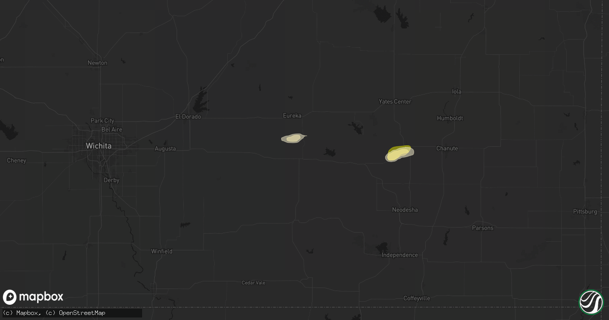 Hail map in Severy, KS on February 13, 2026