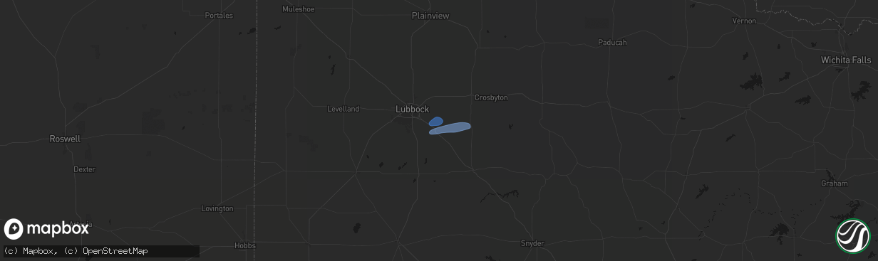Hail map in Slaton, TX on February 13, 2026