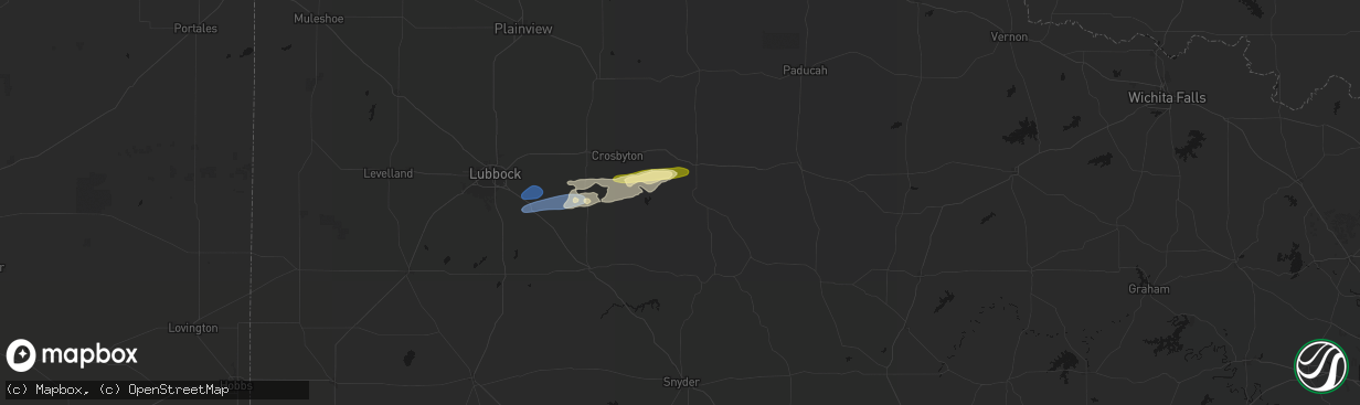Hail map in Spur, TX on February 13, 2026