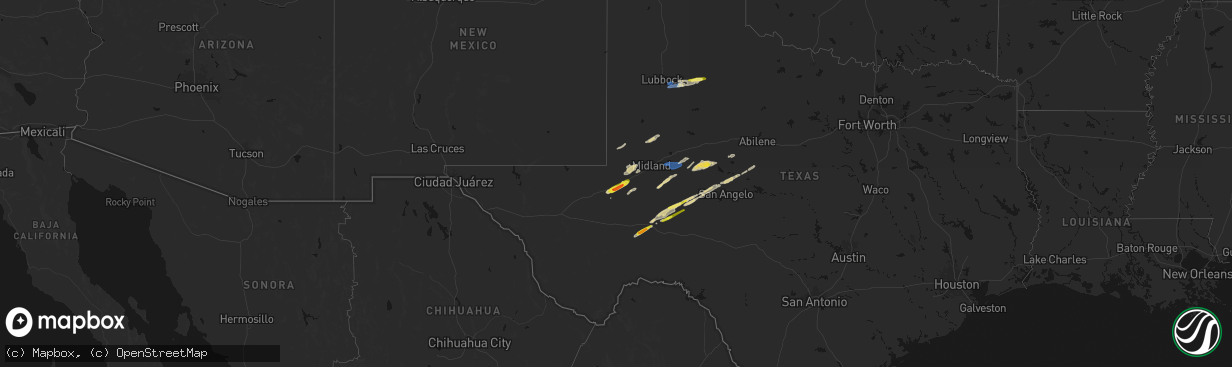 Hail map on February 13, 2026