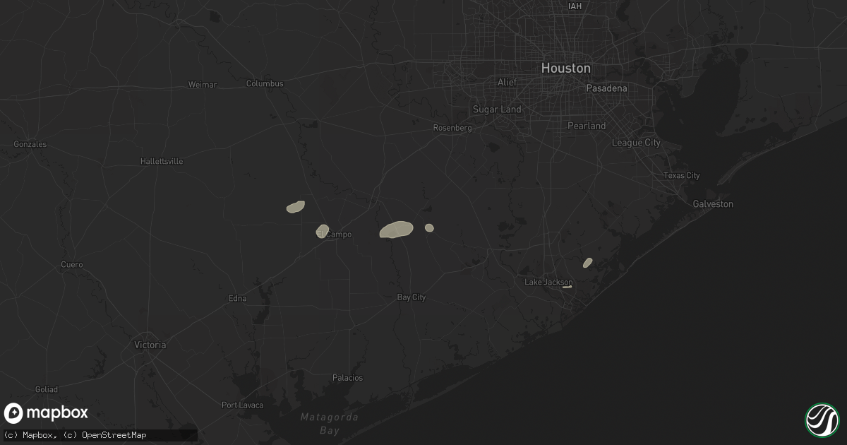 Hail map in Boling, TX on February 14, 2017