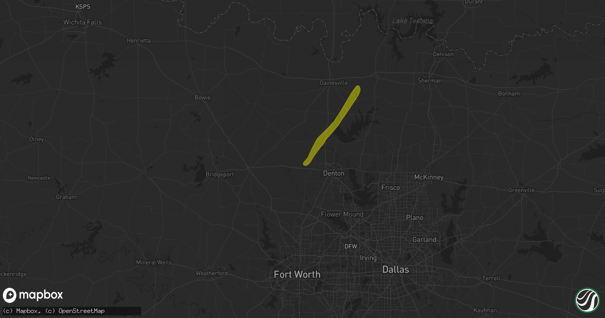Hail map in Krum, TX on February 14, 2017