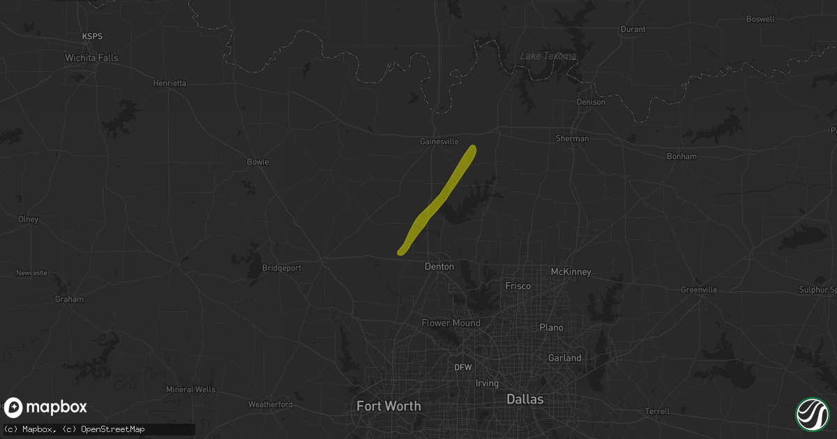 Hail map in Sanger, TX on February 14, 2017