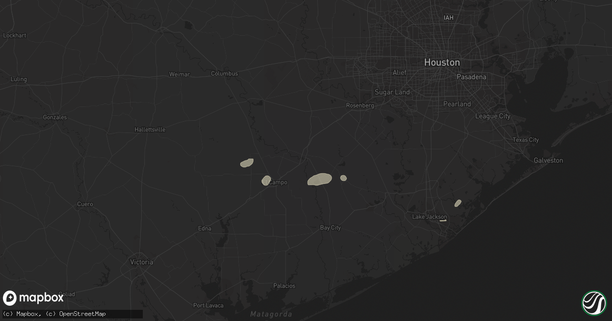 Hail map in Wharton, TX on February 14, 2017