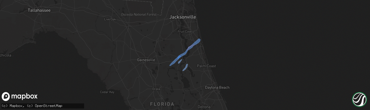 Hail map in Interlachen, FL on February 14, 2021