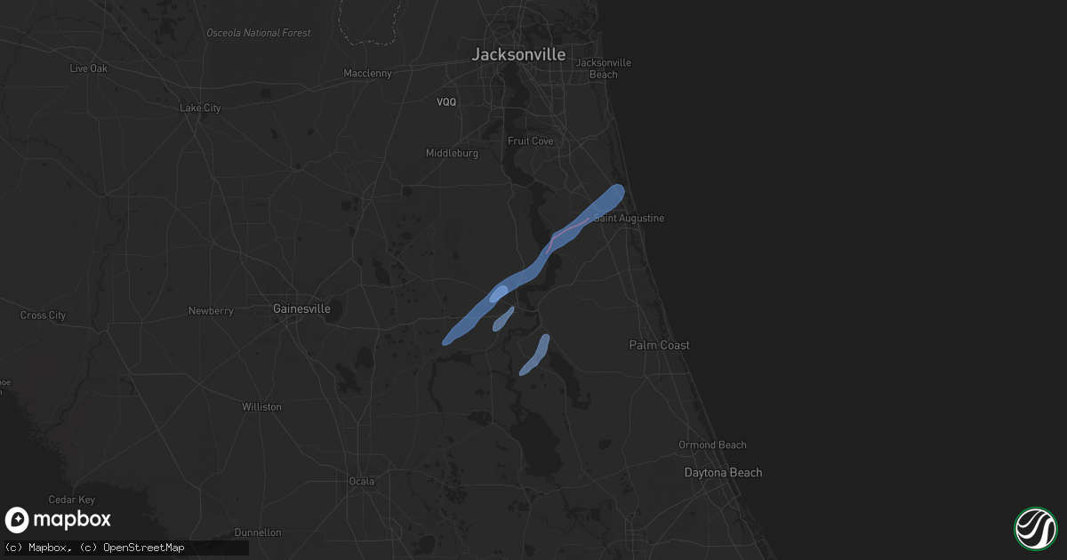 Hail map in Interlachen, FL on February 14, 2021