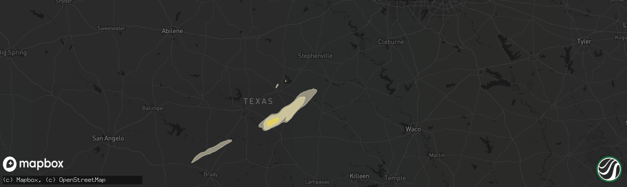 Hail map in Carlton, TX on February 14, 2026