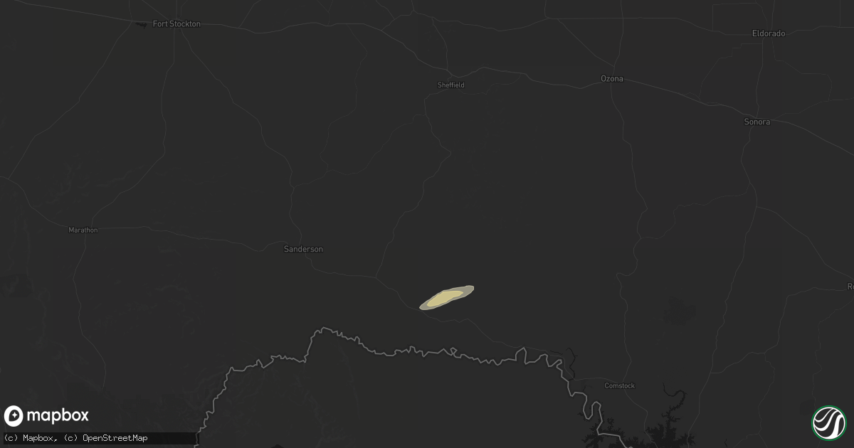 Hail map in Dryden, TX on February 14, 2026